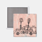 Klee - Alte Dampfer, abstrakte Kunst Magnet (Vorderseite/Rückseite)