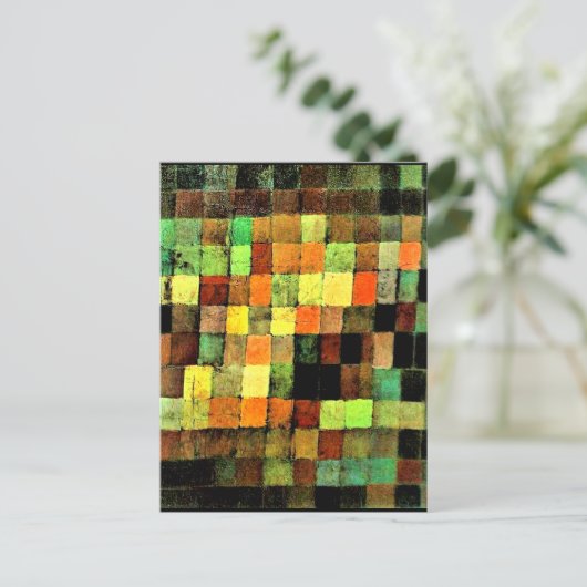 Klee - Alter Sound Abstrakt auf Black Postkarte (Stehend Vorderseite)