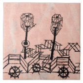 Klee - Altes Dampfboot, abstrakte Kunst Fliese (Vorderseite)