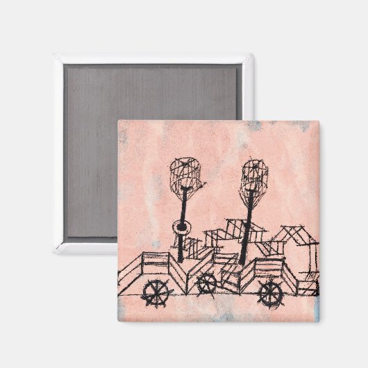 Klee - Altes Dampfboot, abstrakte Kunst Magnet (Vorderseite/Rückseite)