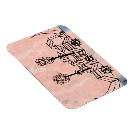 Klee - Altes Dampfboot, abstrakte Kunst Magnet (Rechte Seite)