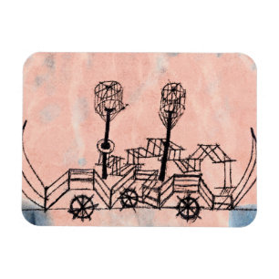 Klee - Altes Dampfboot, abstrakte Kunst Magnet