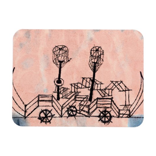 Klee - Altes Dampfboot, abstrakte Kunst Magnet (Horizontal)