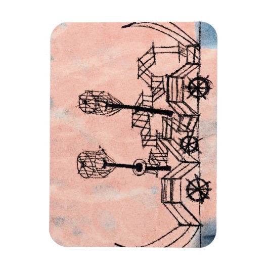 Klee - Altes Dampfboot, abstrakte Kunst Magnet (Vertikal)