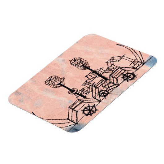 Klee - Altes Dampfboot, abstrakte Kunst Magnet (Linke Seite)