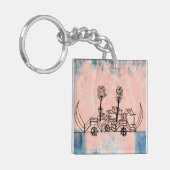 Klee - Altes Dampfboot, abstrakte Kunst Schlüsselanhänger (Vorderseite links)