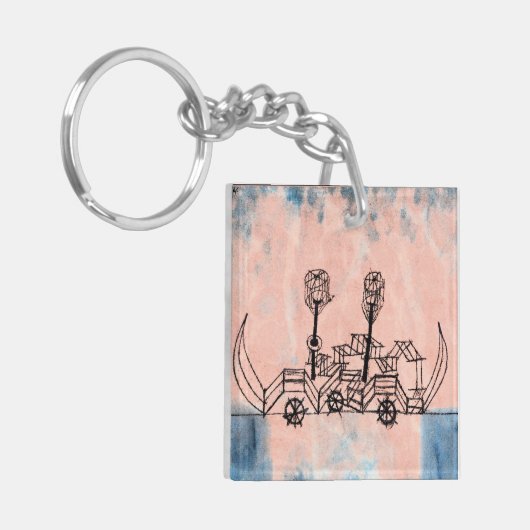 Klee - Altes Dampfboot, abstrakte Kunst Schlüsselanhänger (Vorderseite links)