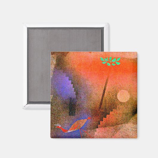 Klee - Bird Wandering Off Magnet (Vorderseite/Rückseite)