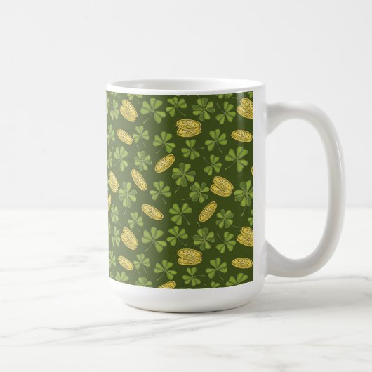 Klee-Blatt-u. Goldmünze-Muster Kaffeetasse (Rechts)