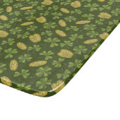 Klee-Blatt-u. Goldmünze-Muster Schneidebrett (Ecke)