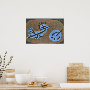 Klee - Blauer Vogel-Kürbis Poster