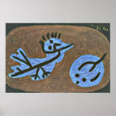 Klee - Blauer Vogel-Kürbis Poster (Vorne)