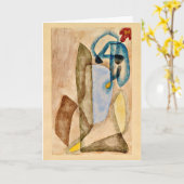 Klee - Blume im März, abstrakte Kunst Karte (Gelbe Blume)