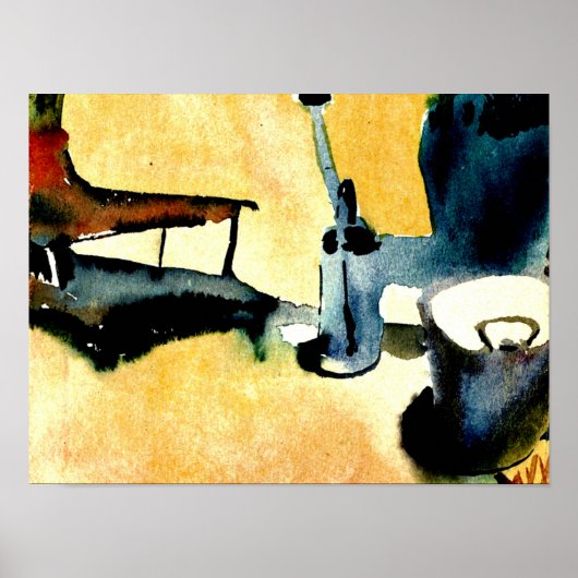 Klee - Blumenständer, Gießkanne und Eimer Poster (Vorne)