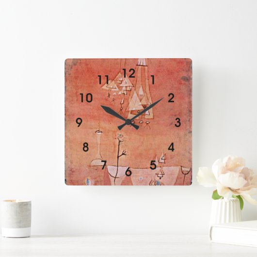 Klee - Botanisches Labor Quadratische Wanduhr (Zuhause)