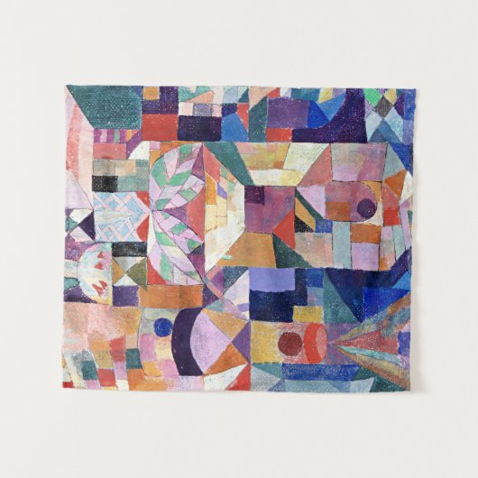 Klee - Burggarten, abstrakte Malerei Wandteppich (Vorderseite (Horizontal))