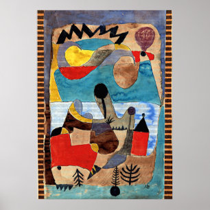 Klee - Burglandschaft mit schwarzem Blitz Poster