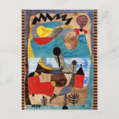 Klee - Burglandschaft mit schwarzem Blitz Postkarte (Vorderseite)