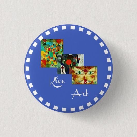 Klee Collage Art mit Rundrahmen Button (Vorderseite)