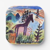 Klee - Das Pferd, berühmtes Bild Pappteller (Vorderseite)