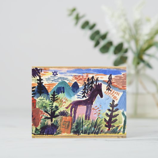 Klee - Das Pferd, berühmtes Bild Postkarte (Stehend Vorderseite)