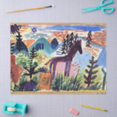 Klee - Das Pferd, berühmtes Bild Seidenpapier (Basteln)