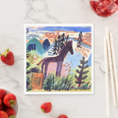 Klee - Das Pferd, berühmtes Bild Serviette (Beispiel)