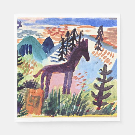 Klee - Das Pferd, berühmtes Bild Serviette (Vorderseite)