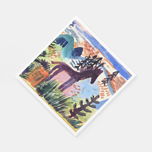 Klee - Das Pferd, berühmtes Bild Serviette (Ecke)