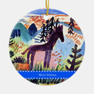 Klee - Das Pferd, frohe Weihnachten, Keramik Ornament