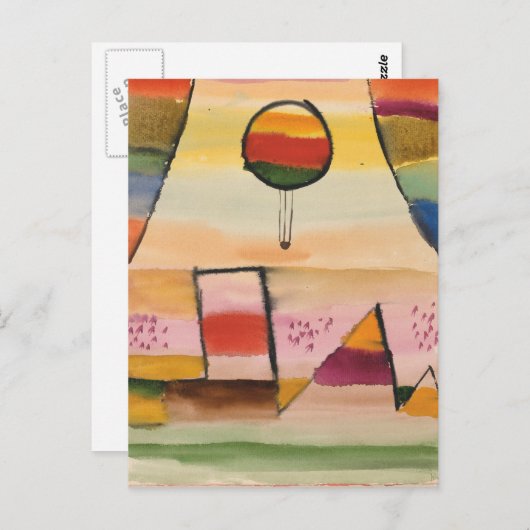 Klee - Der Ballon im Fenster Postkarte (Vorne/Hinten)