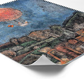 Klee - Der Luftballon, abstraktes Kunstwerk Poster (Ecke)