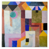 Klee - Farbenfrohe Architektur, berühmte Kunstwerk Fliese (Vorderseite)