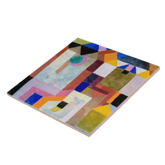 Klee - Farbenfrohe Architektur, berühmte Kunstwerk Fliese (Seite)