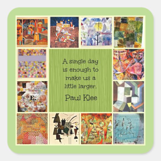 Klee - Farbige Collage Quadratischer Aufkleber (Vorderseite)