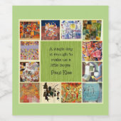 Klee - Farbige Collage Weinetikett (Einzelnes Label)