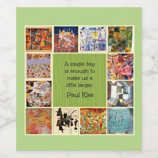 Klee - Farbige Collage Weinetikett (Einzelnes Label)