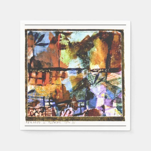 Klee - Fenster und Palmen Serviette (Vorderseite)