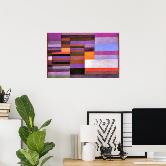 Klee - Feuer im Abend Poster (Heimbüro)