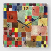 Klee - Flora auf Sand Quadratische Wanduhr (Vorderseite)