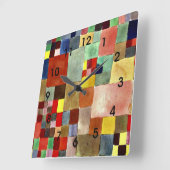 Klee - Flora auf Sand Quadratische Wanduhr (Winkel)