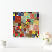Klee: Flora auf Sand Quadratische Wanduhr (Zuhause)