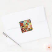 Klee - Flora auf Sand Quadratischer Aufkleber (Umschlag)