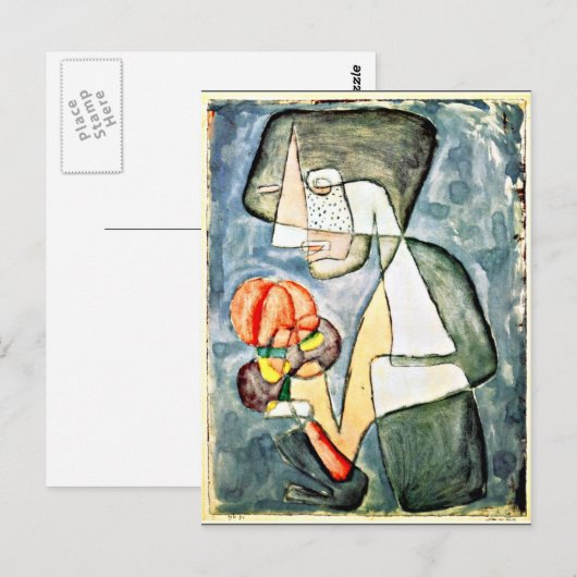 Klee - Frau mit Tomate Postkarte (Vorne/Hinten)