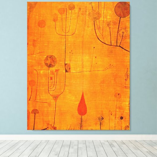 Klee - Früchte auf Rot Leinwanddruck (Insitu (Holzboden))