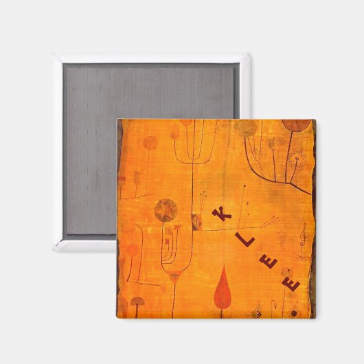 Klee - Früchte auf Rot Magnet (Vorderseite/Rückseite)