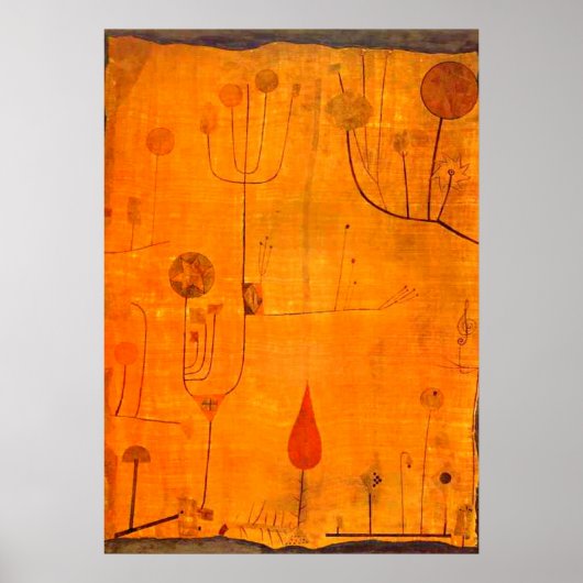 Klee - Früchte auf Rot Poster (Vorne)