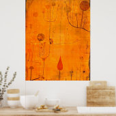 Klee - Früchte auf Rot Poster (Küche)