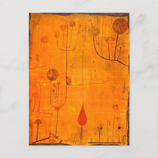 Klee - Früchte auf Rot Postkarte (Vorderseite)