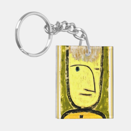Klee - Gelb-grünes, abstraktes Kunstwerk Schlüsselanhänger (Vorderseite links)